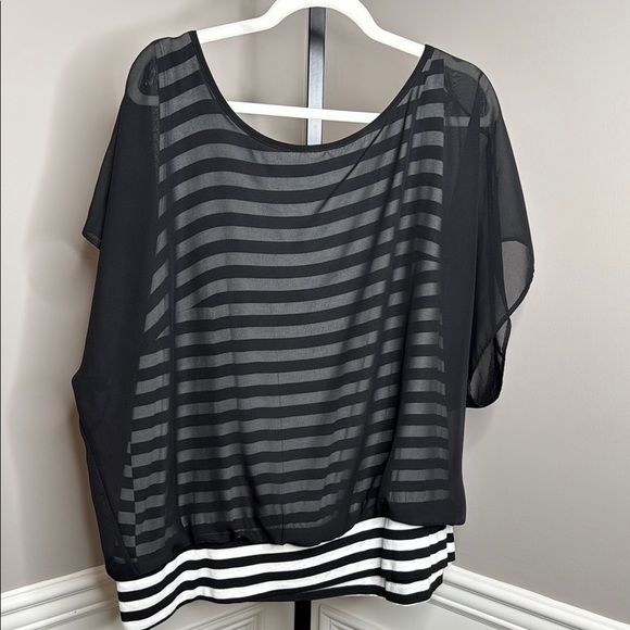 ALYX Black Sheer Striped Women's Top size 3X - Picture 1 of 5